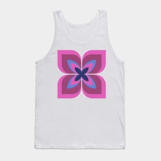 Modern Bold Stylized Flower in bold and vibrant hot pink, magenta and cobalt blue Tank Top